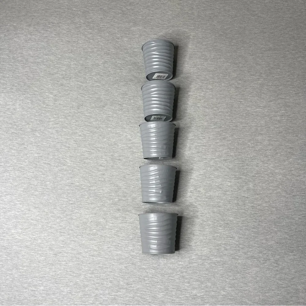 Target Grey 4” Round Metal Planter Pot 5 PCS. Set